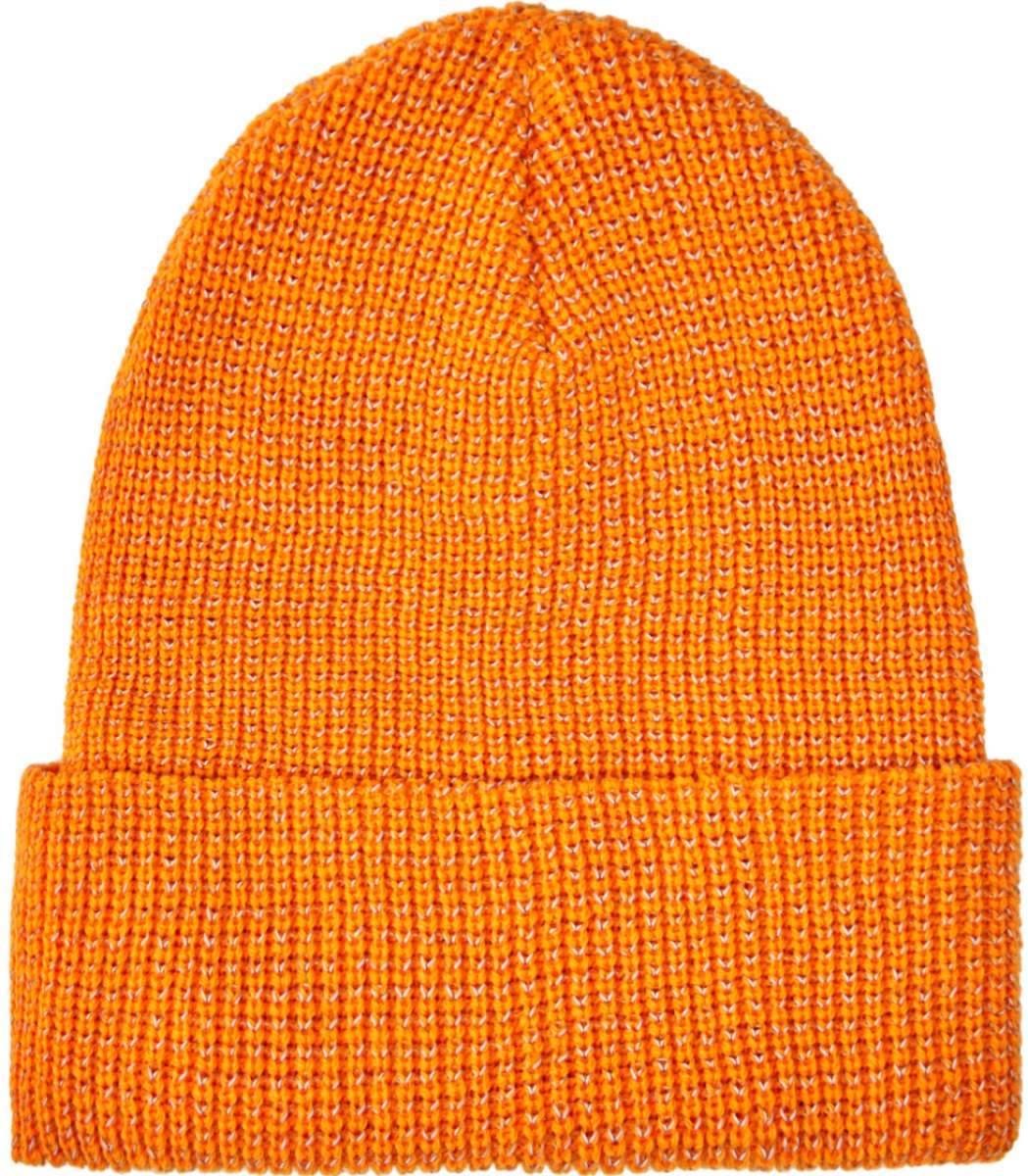 DC Sight Beanie 2023 - A bright orange beanie with a subtle white speckle pattern and a folded cuff at the bottom.