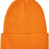DC Sight Beanie 2023 - A bright orange beanie with a subtle white speckle pattern and a folded cuff at the bottom.
