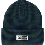 DC Sight Beanie 2024 - A dark green beanie with a white logo on the front.