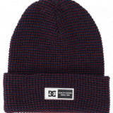DC Sight Beanie 2024 - A navy blue beanie with a subtle red stripe pattern.