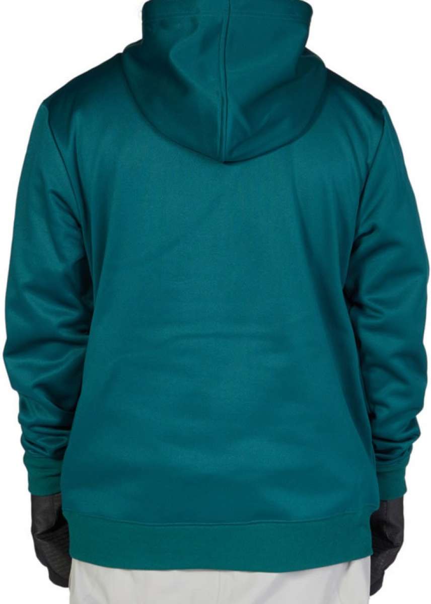 DC Snowstar Fleece Hoodie 2023 - A dark green fleece hoodie with a hood and drawstring, featuring a small white logo on the left chest area.