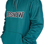 DC Snowstar Fleece Hoodie 2023 - A dark green fleece hoodie with a kangaroo pocket and drawstring hood.