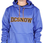 DC Snowstar Fleece Hoodie - A royal blue hoodie with a large "DC" logo on the chest in black and orange.