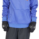DC Snowstar Fleece Hoodie - A royal blue fleece hoodie with a hood and drawstrings, featuring an orange logo on the chest.