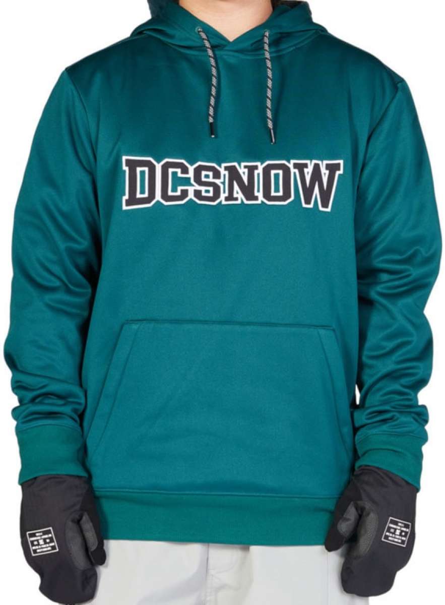 DC Snowstar Fleece Hoodie - A dark green hoodie with a white and grey logo on the chest.