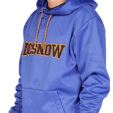 DC Snowstar Fleece Hoodie - A royal blue fleece hoodie with a hood and drawstrings, featuring an orange logo on the chest.