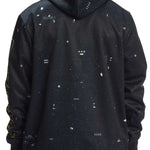 DC Star Wars Snowstar Fleece Hoodie 2023 - A black hoodie with white snowflakes and a repeating pattern of Darth Vader's helmet.