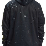 DC Star Wars Snowstar Fleece Hoodie 2023 - A black hoodie with white snowflakes and a repeating pattern of Darth Vader's helmet.