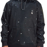 DC Star Wars Snowstar Fleece Hoodie 2023 - A black hoodie with white and yellow graphics of various Star Wars characters, including Darth Vader and Stormtroopers.