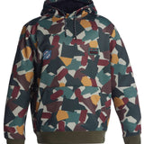 DC Star Wars Snowstar Fleece Hoodie 2023 - A dark gray hoodie with a white snowflake pattern and a small, stylized Star Wars logo on the left chest area.