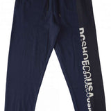 DC Static Sweatpants 2024 - Pair of navy blue sweatpants with a white drawstring and elastic waistband.