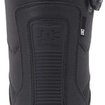 DC Transcend BOA Snowboard Boots 2024 - Black boots with a textured rubber toe cap and a black strap on top.