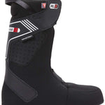 DC Transcend BOA Snowboard Boots 2024 - Black snowboard boots with a white stripe on the side and red accents.
