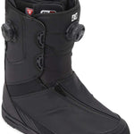 DC Transcend BOA Snowboard Boots 2024 - Black snowboard boots with a sleek, modern design and silver BOA dials on the side.