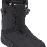 DC Transcend BOA Snowboard Boots 2024 - Black snowboard boots with a sleek, modern design and silver BOA dials on the side.