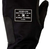 DC Tribute Mitt 2023 - Black mittens with a textured pattern on the palm side, featuring a white DC logo on the back of one mitten.