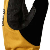 DC Tribute Mitt 2023 - A pair of mittens with a black palm side and yellow back, featuring a textured pattern on the thumb and fingers.