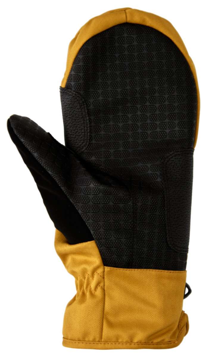 DC Tribute Mitt 2023 - Black mitt with a textured pattern on the palm, featuring a black strap and a black pull tab at the wrist.