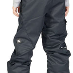 DC Youth Banshee Insulated Pant 2024 - Black snow pants with a white DC logo on the left leg.
