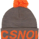 DC Youth Gambol Beanie 2024 - A gray beanie with a bright orange pom-pom on top.