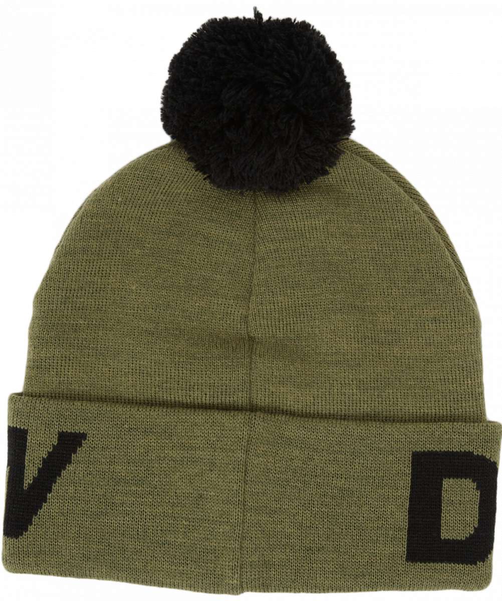 DC Youth Gambol Beanie 2024 - A green beanie with a black pom-pom on top.
