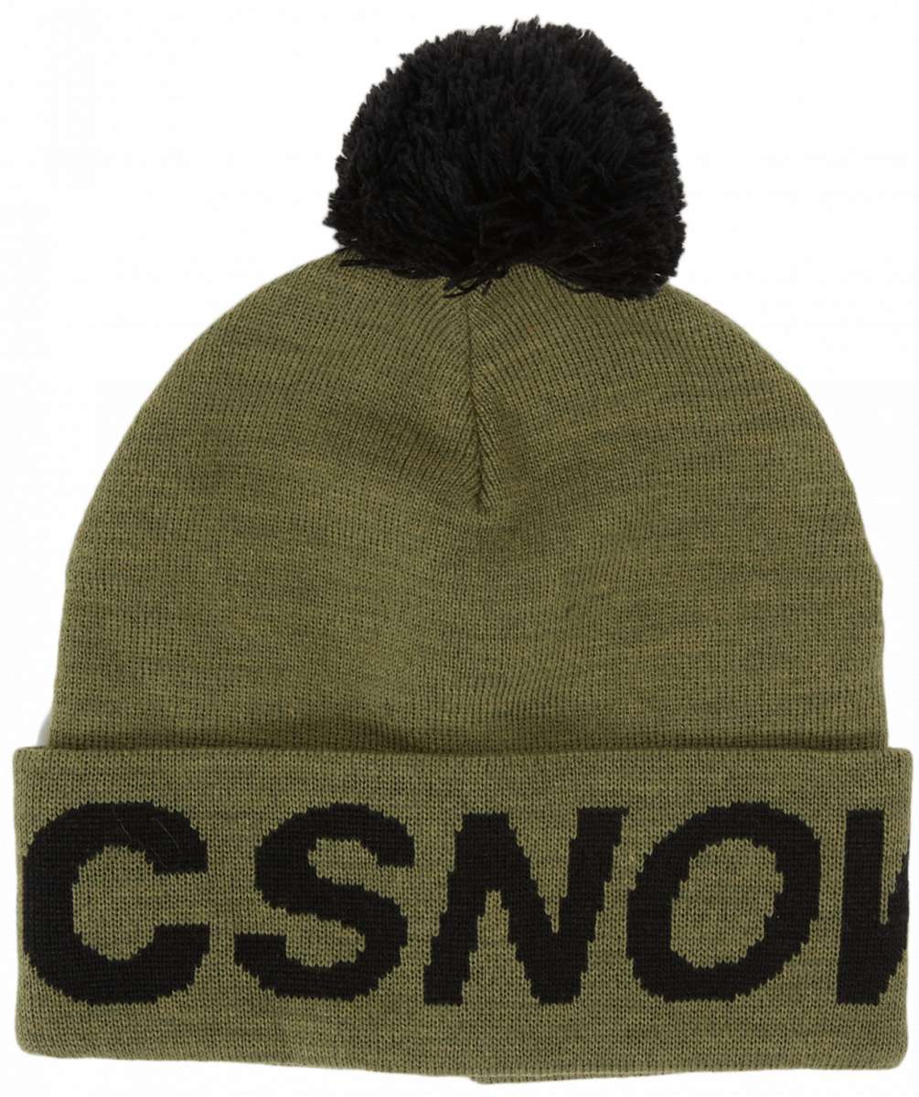DC Youth Gambol Beanie 2024 - A green beanie with a black pom-pom on top.
