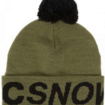 DC Youth Gambol Beanie 2024 - A green beanie with a black pom-pom on top.