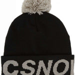 DC Youth Gambol Beanie 2024 - A black beanie with a white pom-pom on top.