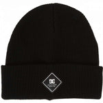 DC Youth Label Beanie 2024 - Black beanie with a small white logo on the front.