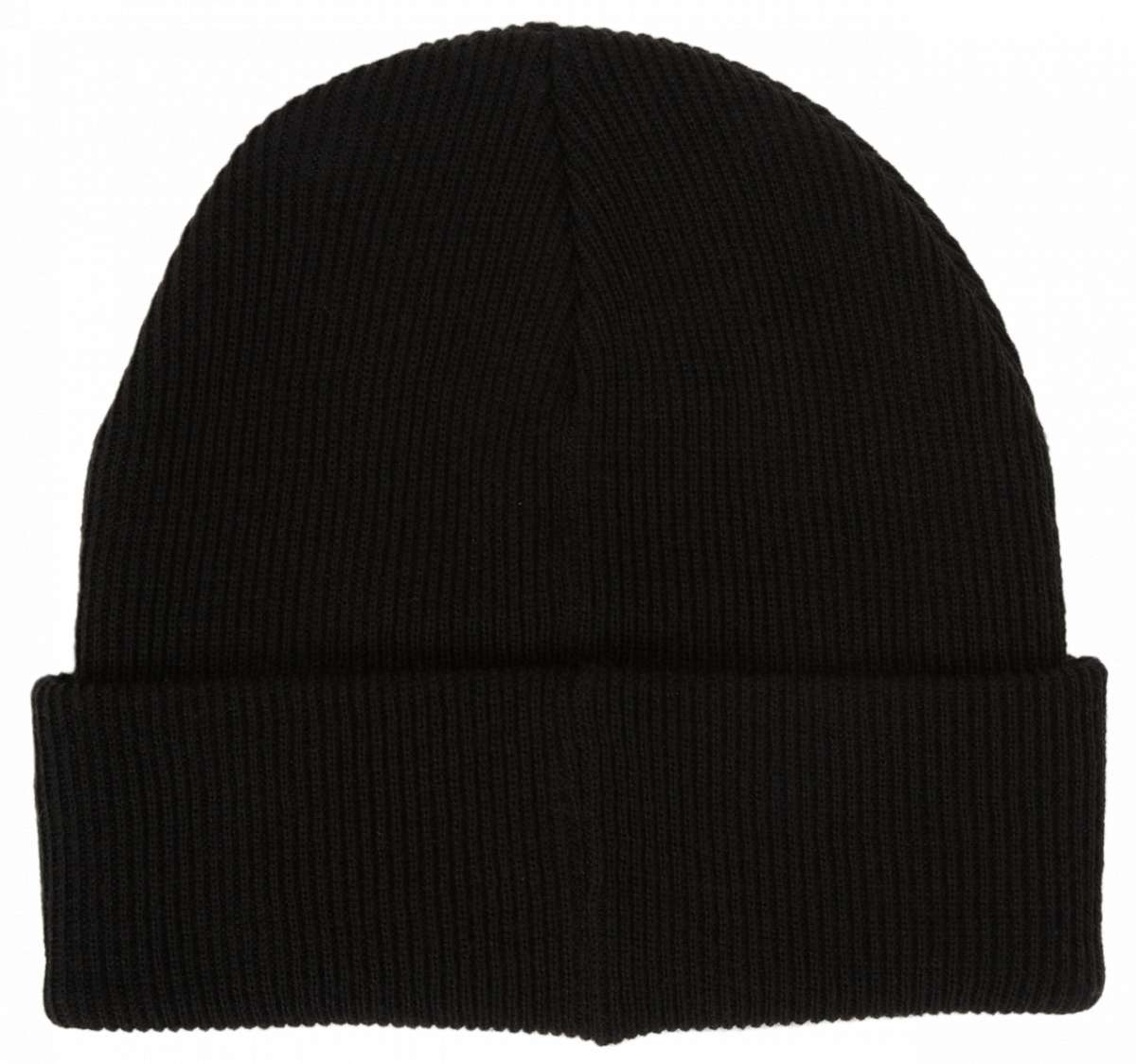 DC Youth Label Beanie 2024 - A black beanie with a folded cuff and ribbed texture.