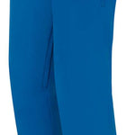 Descente Crown Insulated Pant 2023 - A pair of blue ski pants with a zippered pocket on the left thigh and two belt loops at the waist.