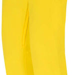 Descente Crown Insulated Pant 2023 - Yellow pants with a zippered pocket on the right thigh and two black buttons at the waistband.