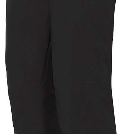 Descente Crown Insulated Pant 2024 - Black insulated ski pants with a zippered pocket on the right thigh and adjustable Velcro straps at the waist.