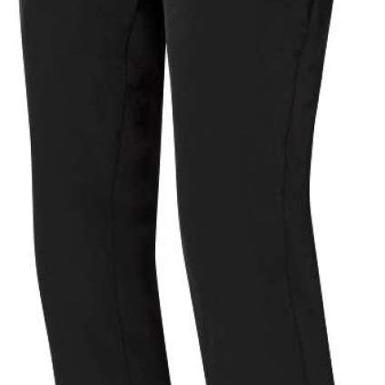 Descente Women's Giselle Insulated Pant 2024 - Black insulated ski pants with a zippered pocket on the right thigh and two silver buttons at the waistband.