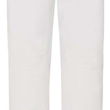 Descente Women's Nina Insulated Pant 2023 - White snow pants with a black stripe on the side of one leg.