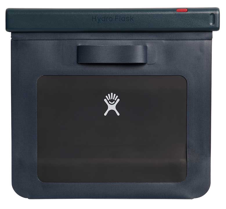 Hydro Flask - Medium dry storage bag with a gray exterior, featuring a zippered closure and a small handle on top.