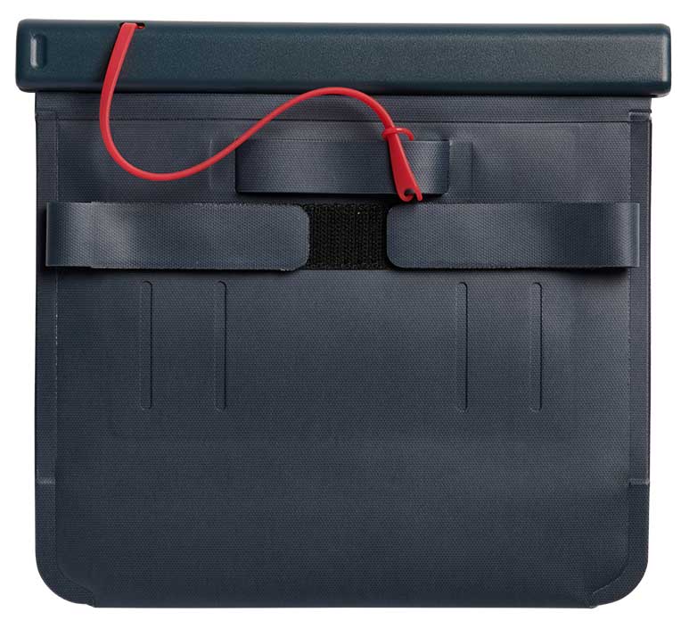 Hydro Flask Medium Dry Storage Bag - A medium-sized dry storage bag with a rectangular shape, featuring a zippered closure and a handle on top. The bag is made of a water-resistant material in a light gray color.