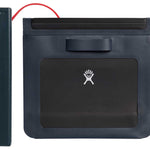 Hydro Flask Medium Dry Storage Bag - A gray dry storage bag with a zippered top and a handle on one side, featuring a white logo of a handprint with lines extending from each finger.