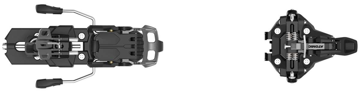 Atomic Backland Summit 12 Ski Binding 2023-2024 - A black ski binding with silver hardware and a white logo on the front plate.