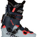 Dynafit Ladies Radical 100 Ski Boots 2024 - A black and red ski boot with a textured pattern on the side, featuring a strap closure system.