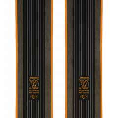 Dynafit Radical 107 Skis 2024 - Black skis with yellow and orange accents, featuring a distinctive "Radical" logo on top.