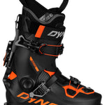 Dynafit Radical 110 Ski Boots 2024 - Black ski boots with orange accents and a textured pattern on the side.
