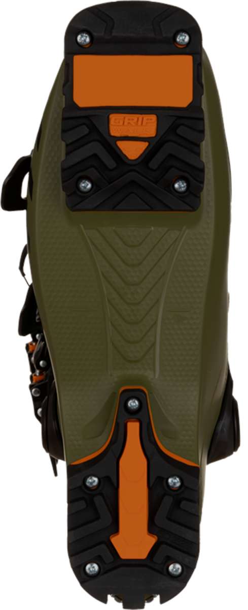 Dynafit Tigard 130 Ski Boots 2024 - Black ski boots with silver buckles and a textured, rubberized toe cap.