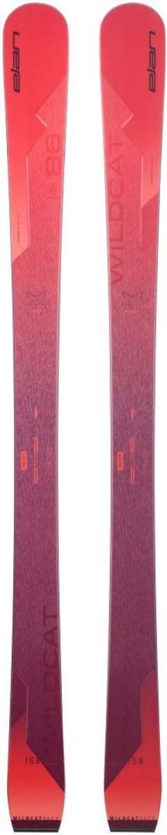 Elan Wildcat 86 CX Flat Ski 2022-2023 - A red and black ski with a flat tail, featuring an "ELAN" logo on top.