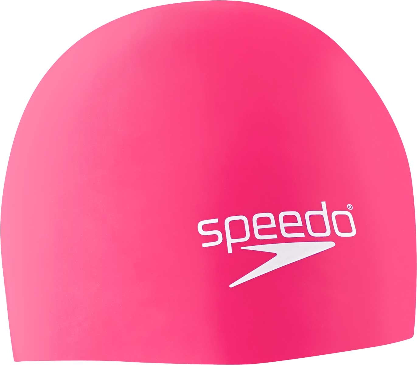 Speedo Elastomeric Solid Silicone Swim Cap - A solid pink swim cap made of silicone material.