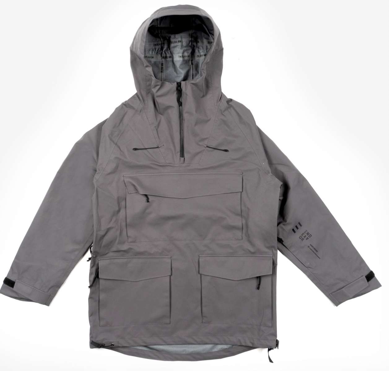 Endeavor 3L Patrol Cargo Anorak - A gray anorak with a zippered front and two large cargo pockets on the chest.
