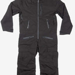 Endeavor 3L Shelter One Piece Suit 2024 - Black snowsuit with zippered pockets and adjustable cuffs.