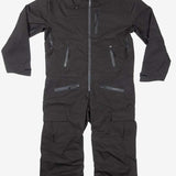 Endeavor 3L Shelter One Piece Suit 2024 - Black snowsuit with zippered pockets and adjustable cuffs.
