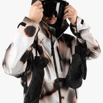 Endeavor 3L Shelter One Piece Suit 2024 - A black and white snowsuit with a subtle pattern of diagonal stripes.