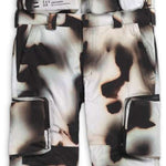 Endeavor 3L Shelter Removable Bib Pants 2024 - Black bib pants with white and gray patterned accents on the side pockets.